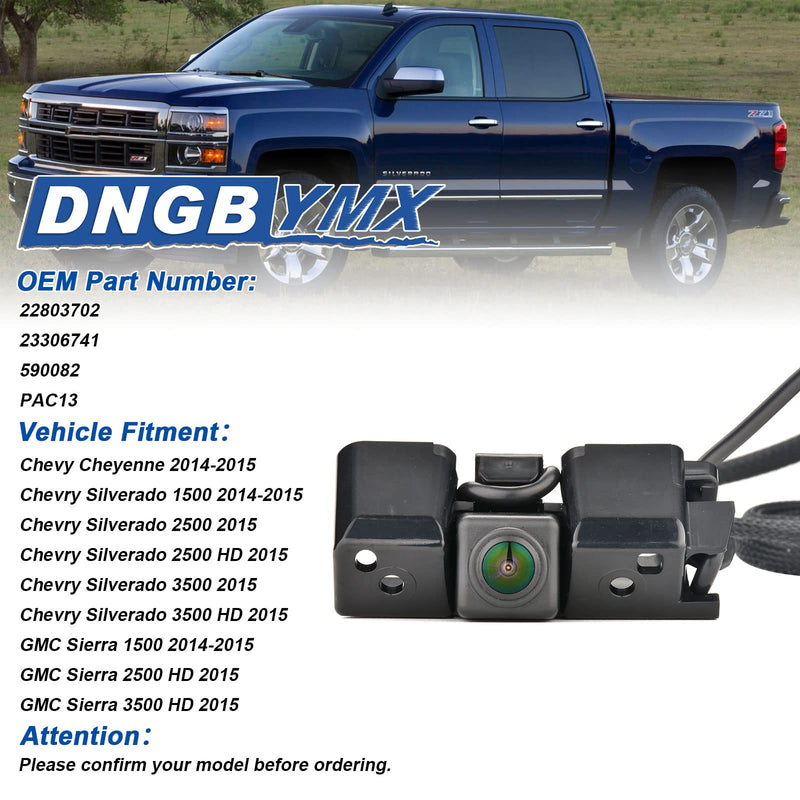 Backup Camera Rear View Camera Compatible with 2014 2015 Chevy Silverado Cheyenne GMC Sierra 1500 2500 HD 3500 HD Replaces # 22803702 23306741