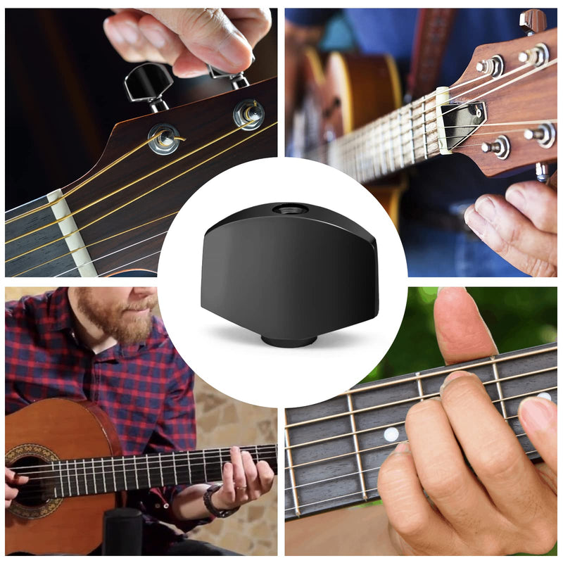 Metal Black Guitar Tuning Peg Buttons, Square Shape Tuning Key Button Heads Tuners Machine Handle for Folk Electric and Acoustic Guitar, Pack of 6