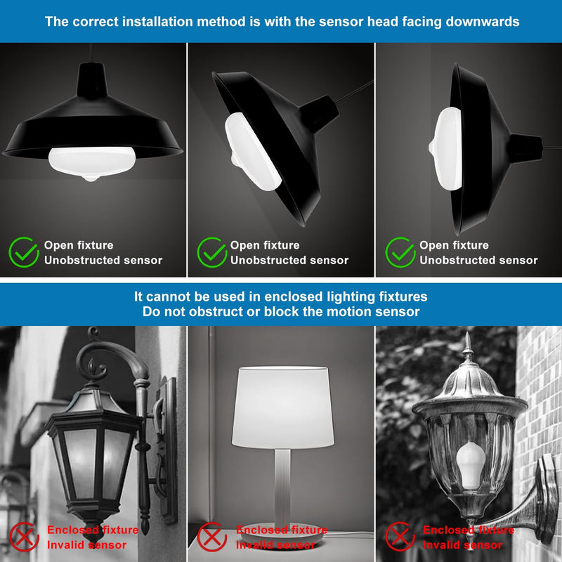 [AUSTRALIA] - Motion Sensor Light Bulbs, Dusk to Dawn Motion Activated Security Lights, 12W BR30 Motion Detector Led Bulb, 100 Watt Equivalent, E26 6000K Daylight, Suitable for Indoor/Outdoor, (4 Pack) LY-BR30H001 