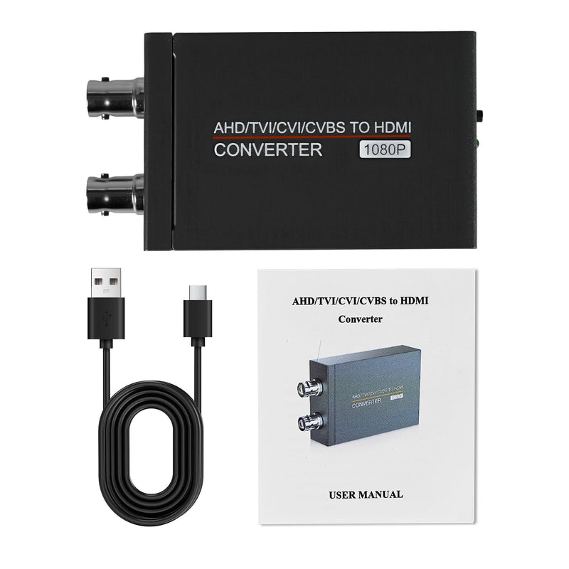 TVI/CVI/AHD to HDMI Converter, Full HD 4K 720P/ 1080P/ 3MP/ 4MP/ 5MP/ 8MP BNC to HDMI Video Signal Adapter, for Monitor/HDTV, High-Def Signal Conversion, Auto-Resolution Detection