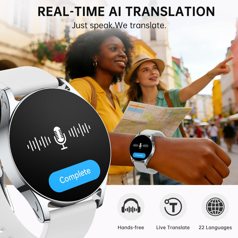 Smart Watch for Women Men with GPT, 1.32" AMOLED Fitness Tracker with Heart Rate/Sleep/SpO2 Monitor, Waterproof Smartwatch for Android/iPhone Phones
