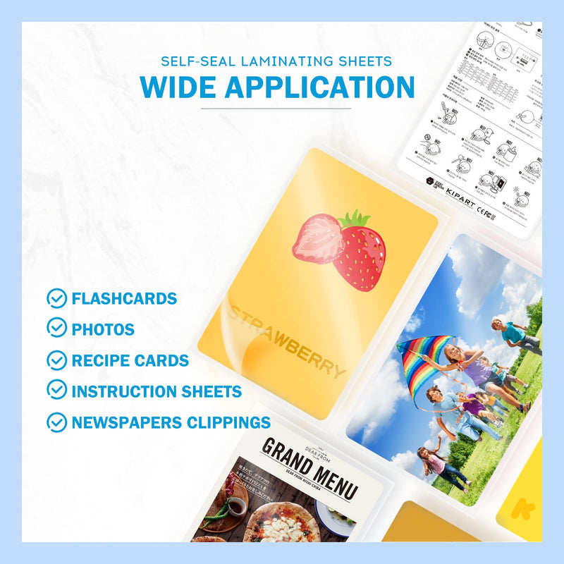 Uinkit Self Sealing Laminating Pouches Self Adhesive Laminating Sheets for Cards 2.6x3.9inches 50Pack 10Mil Thick Gloss Finish No Machine Need (2.6x3.9Inchesx50Pack) 2.6x3.9Inchesx50Pack
