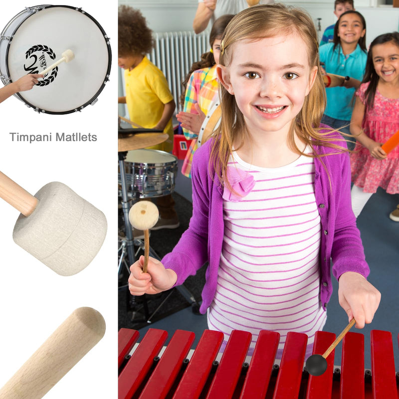 3 Pairs Blue Hard Yarn Head Keyboard Marimba Mallets,Black Rubber Bell Mallets,Felt Head Timpani Mallet,Xylophone Mallet Bass Drum Stick Glockenspiel Sticks for Percussion Instrument 3 Pairs