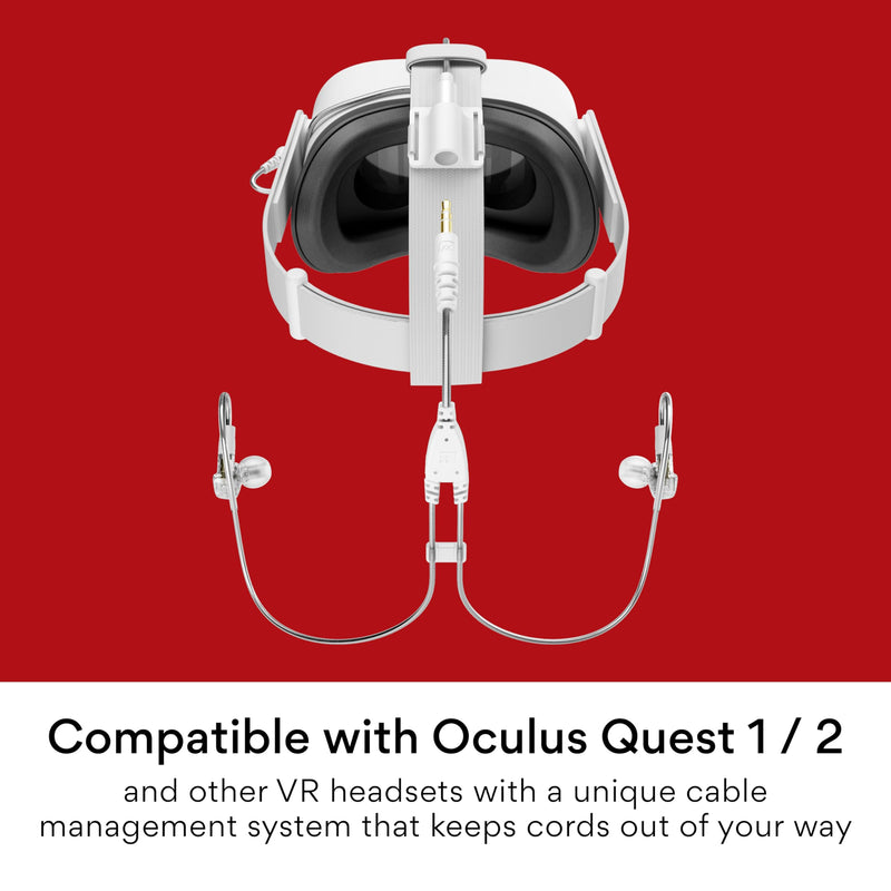 MEE Audio M6 VR Multiplatform in-Ear Earphones with Headset Microphone for PS5, Xbox, Nintendo Switch, PC; Also Includes Short Cable and mounting Bracket for Oculus Quest and Other VR Gaming Headsets 3.5mm Wired for VR Clear