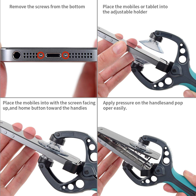 Kaisi iPhone Screen Opening Toolkit iSlack Suction Cup Pliers Opening Repair Kit Compatible for iPhone, iPad, Cellphone and Other Smooth Surface LCD Screen Opener - 16Pcs