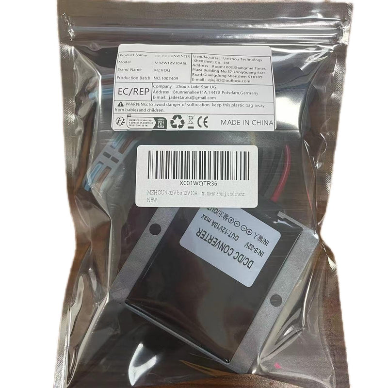 DC 9V-32V to 12V10A Voltage Converter, 24V Step Down to 12V 120W Buck With Safety Fuse and Clamps, Voltage Regulator, Power Supply Adapter, Truck Step-Down Volt Gray-DC 9-32V to 12V 10A
