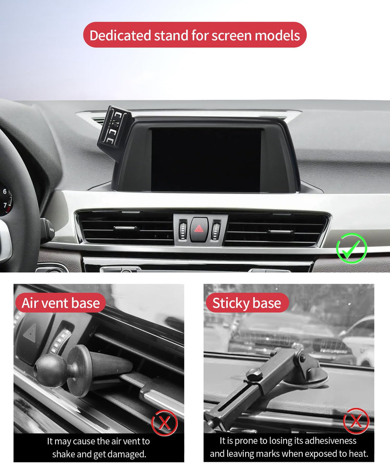 15W Wireless Charger Car Phone Holder for BMW X1 2016-2019, X2 2018-2019 | 6.5" Screen Magsafe Accessories Fast Charging Magnetic Cell Phone Holder Clip Compatible with iPhone Android, 3D Fit Bracket