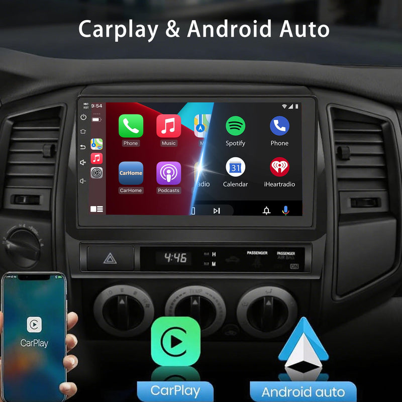 9" Car Stereo Radio for Toyota Tacoma 2005-2015 | Wireless Apple CarPlay & Android Auto | 5G WiFi GPS Navigation | IPS HD Touchscreen | Bluetooth | FM | MIC | Backup Camera Toyota TacomaB