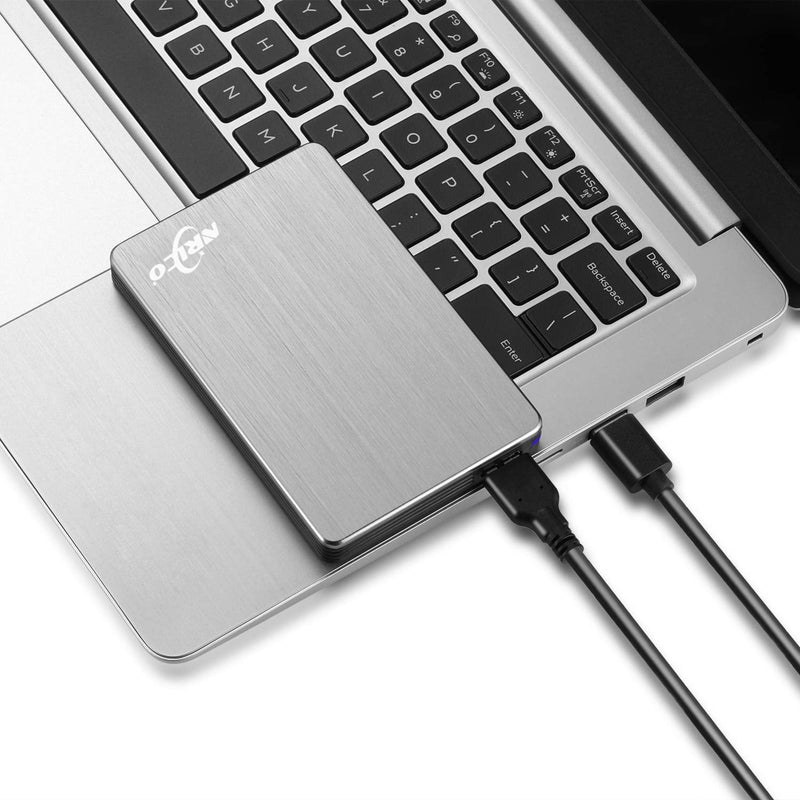 NRICO Portable External Hard Drive, USB 3.0, 2.5 Inch, (Grey, 500, GB) | Storage Compatible for PC, Mac, 500GB Grey