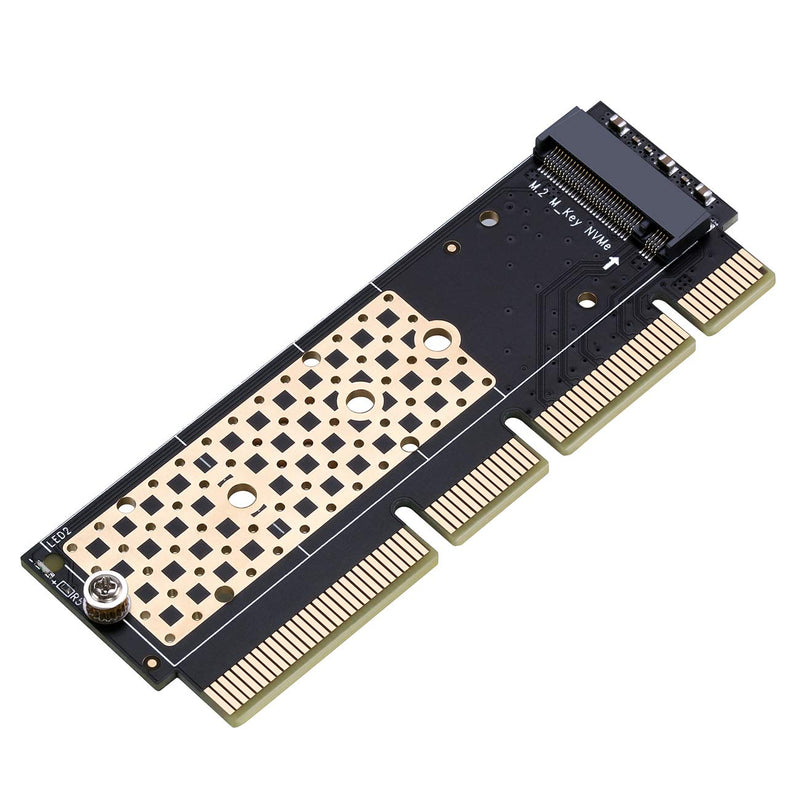 NVME Adapter with Heat Sink fo M.2 NVME (M-Key) SSD to PCIE 3.0 X16 Expansion Card