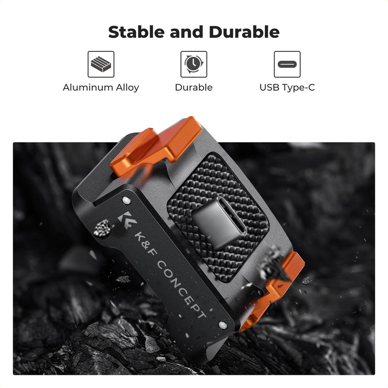[AUSTRALIA] - K&F Concept Charging Adapter Base for DJI Osmo Pocket 3, Desktop Type-C Charging Dock Fit Arca-Swiss Standard, with 1/4 Screw Hole/Folding Finger, Aluminum Alloy Bracket 