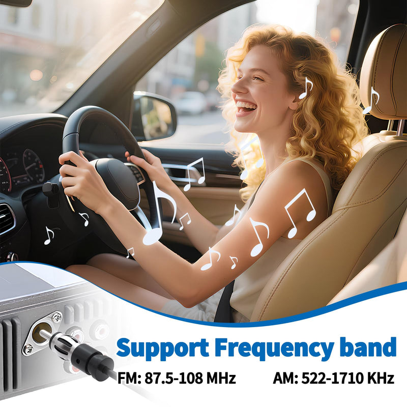 Bingfu Shark Fin Antenna for Car/Truck/RV - FM/AM Radio + GPS/BeiDou Dual-System, 28dB High Gain LNA, IP65 Waterproof, 9-16V Wide Voltage