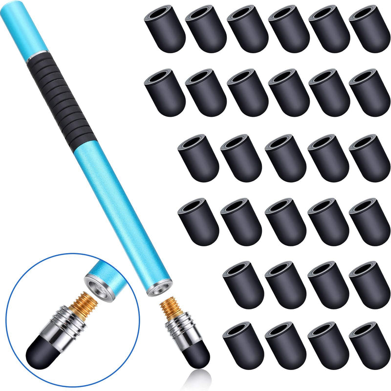 Zonon 30 Pieces Replacement Stylus Tips Conductive Touch Screen Pens Tips Capacitive Silicone Rubber Stylus Tips for Touch Screen Pens, No Touch Door Opener Tools (0.19 Inch)