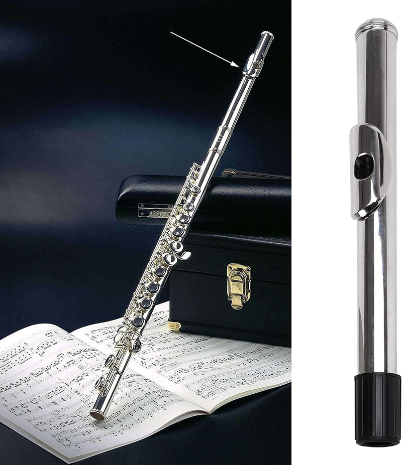 20mm Flute Head Joint Mouthpiece Straight Headjoint Instrument Accessories Flutes Repair Parts Silvering Mouthpiece