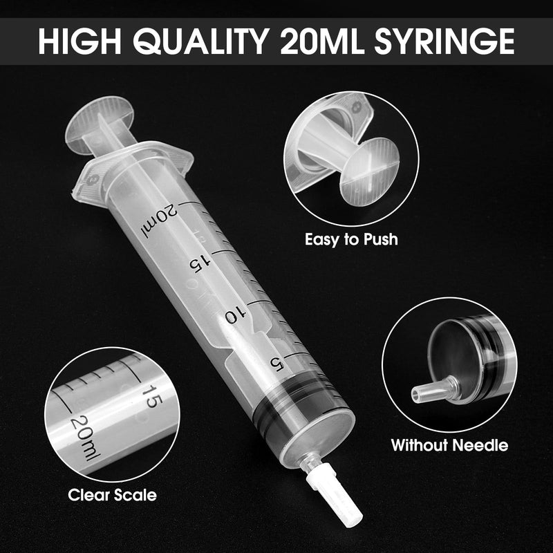 20 x 20 ml syringes, sterile syringes with lid, plastic syringe for oil, brake fluid, reusable plastic syringe for small pet feeding, engine oil or brake fluid 20 Stück 20 ml.