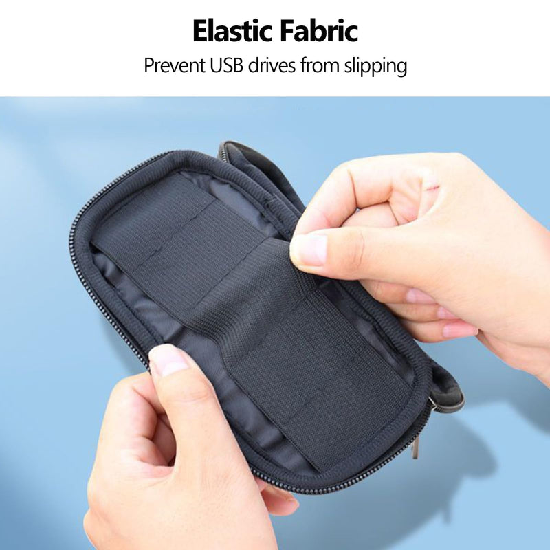 [AUSTRALIA] - ABLAZE Flash Drive Case USB Storage Case, USB Holder Storage Bag with Label, Portable USB Case Electronic Accessories Organizer for USB Thumb Drive (Black) 