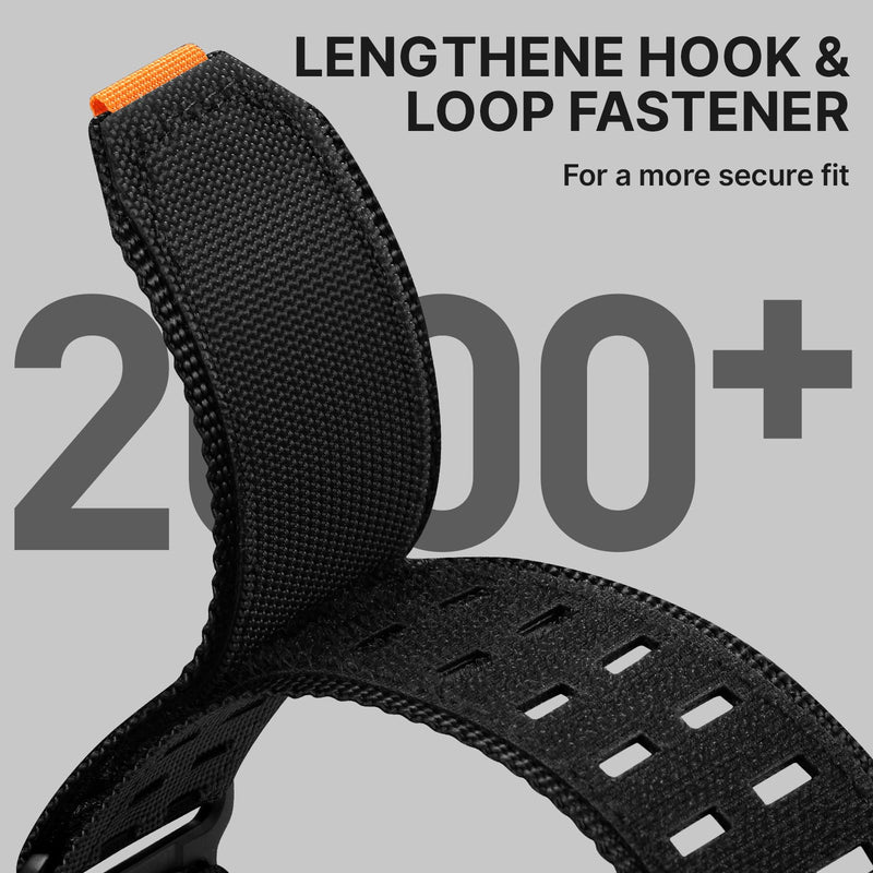 Bandletic 26mm Quick Fit Watch Band Compatible with Garmin Fenix 7X 6X Pro | Nylon Strap Replacement for Fenix 8 51mm/5X Plus/3 HR/Instinct 2X Solar 3 50mm/Enduro/Tactix/Epix Pro2/Quatix 8 51mm/D2 Black 26mm - Large (7.1"-7.9")