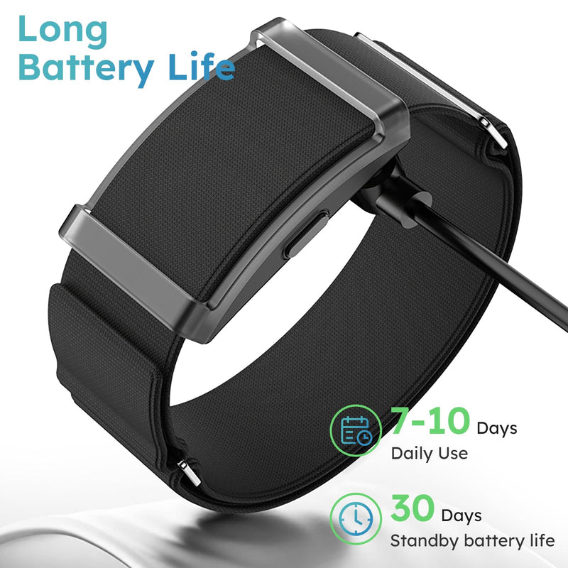 Fitness Tracker Heart Rate Monitor Sleep Tracking Step Counter Calorie Waterproof Lightweight No-Screen Activity Tracker Long Battery Life for Men Women Seniors Health Fitness No Subscription Fee black