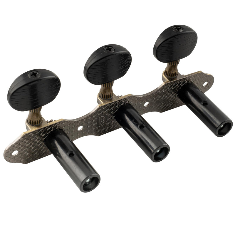 Musiclily Pro 3+3 Baker Style Classical Guitar Tuners Tuning Pegs Keys Guitar Machine Heads Set, Antique Brass