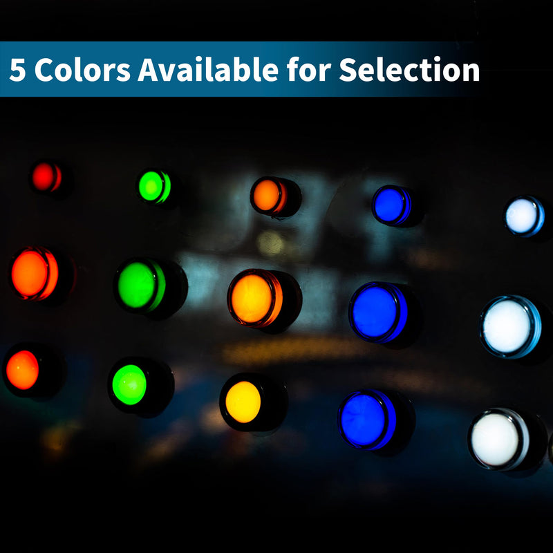 LED Indicator Light 22mm AC/DC 24V 20mA Red/Green/Blue/Orange/White AD16-22DS for Telecom Dashboard Pack of 10