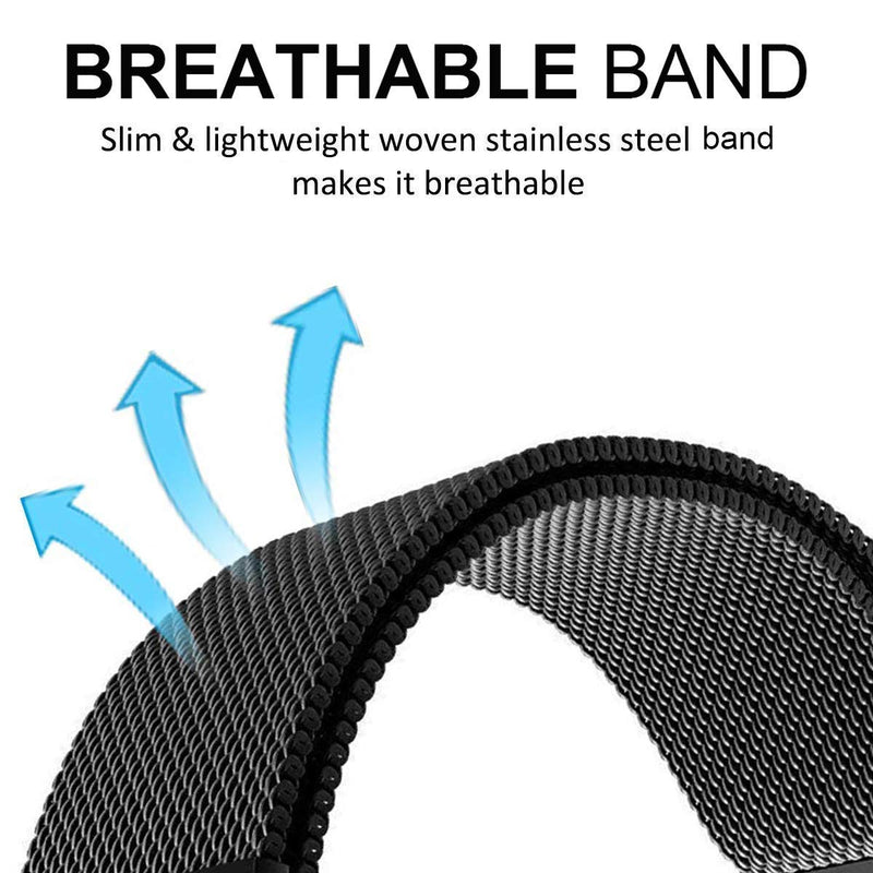 valkit Compatible with Galaxy Watch 5/4 40mm 44mm/Galaxy Watch Pro 5 45mm/Galaxy Watch 3 41mm Band for Women Men, 2 Pack 20mm Stainless Steel Metal Bands for Samsung Galaxy Watch 42mm,Sliver/Black
