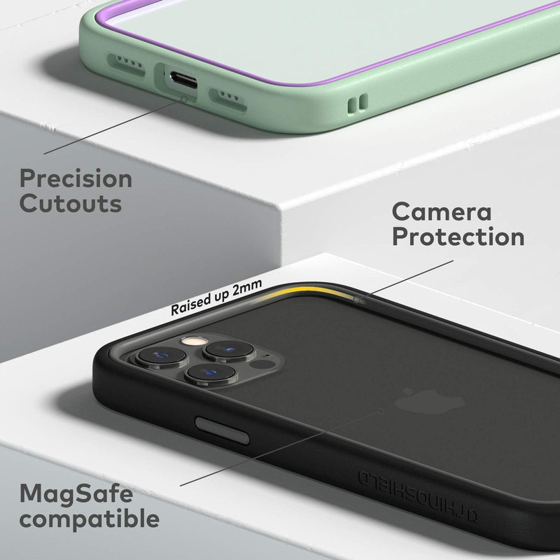 RhinoShield Bumper Case Compatible with [iPhone 12/12 Pro] | CrashGuard NX - Shock Absorbent Slim Design Protective Cover 3.5M / 11ft Drop Protection - Graphite iPhone 12/12 Pro - Graphite