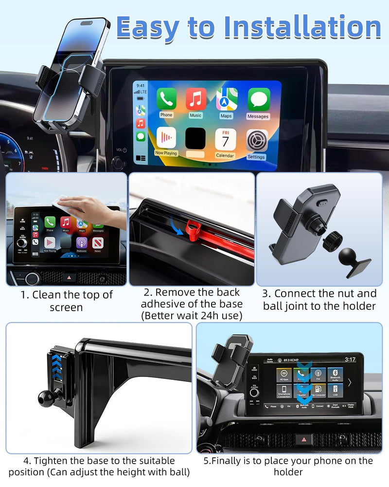 PZK Car Phone Holder for 2020-2022 Mercedes-Benz GLC/C-Class 2019-2021 | 10.25-Inch Screen Auto Lock Car Phone Mount One Button Release Fixed Clip Hands-Free 360° Rotation Fit 4.0-7.0'' Phones GLC 2020-2022 / C-Class 2019-2021 (10.25-Inch)