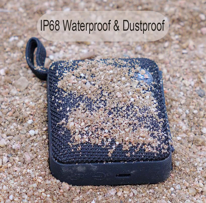 [AUSTRALIA] - BP26 Portable Mini Bluetooth Speaker with FM Radio, IP68 waterproof and dustproof, 5 hours of playtime, TWS Pairing, Bluetooth 5.3, Ultra-Portable speaker for home, outdoor and travel (Black) 