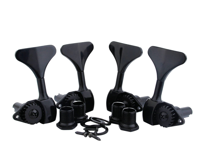 [AUSTRALIA] - Guyker Bass Machine Head (2R + 2L) - 1:20 Ratio Open Gear Tuners Tuning Key Pegs Replacement for Electric Jazz Guitar Bass or Precision Instruments - black 2R + 2L 