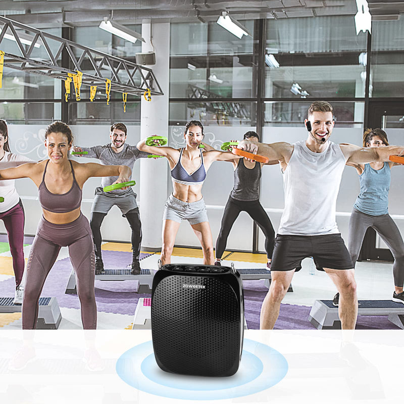 [AUSTRALIA] - ZOWEETEK Original Voice Amplifier for Teachers with 2 Microphones, Wireless Voice Amplifier Microphone Headset, Portable Speaker Megaphone for Classroom, Training, Teaching, Yoga, Meeting, Speech Black 