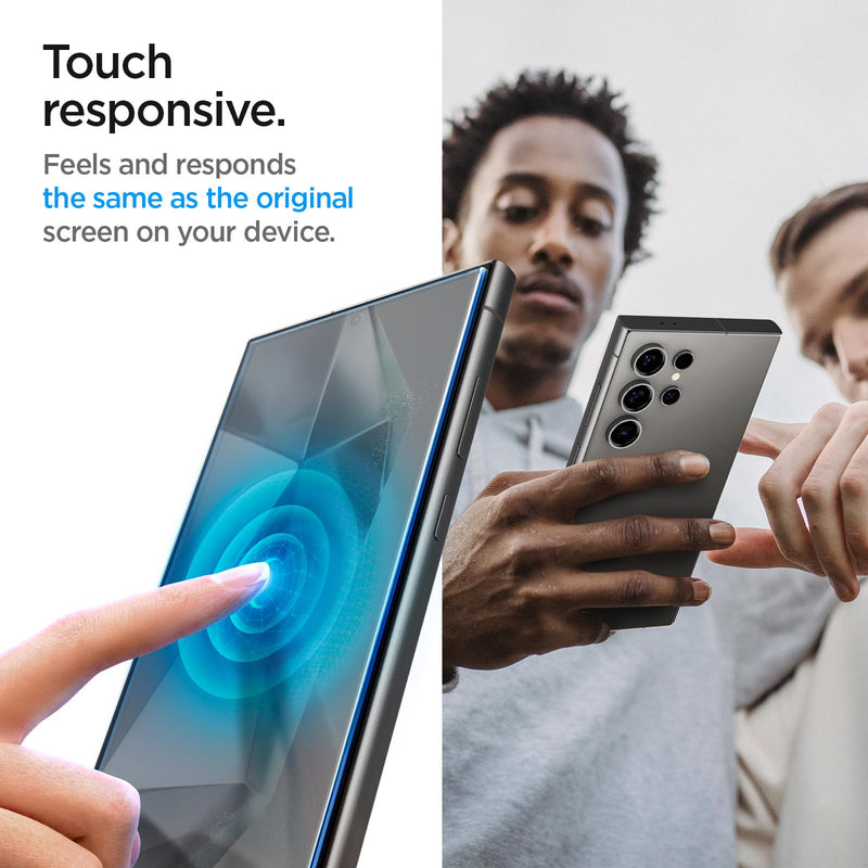 Spigen Tempered Glass Screen Protector [GlasTR EZ Fit] designed for Galaxy S24 Ultra [Case Friendly] - 2 Pack