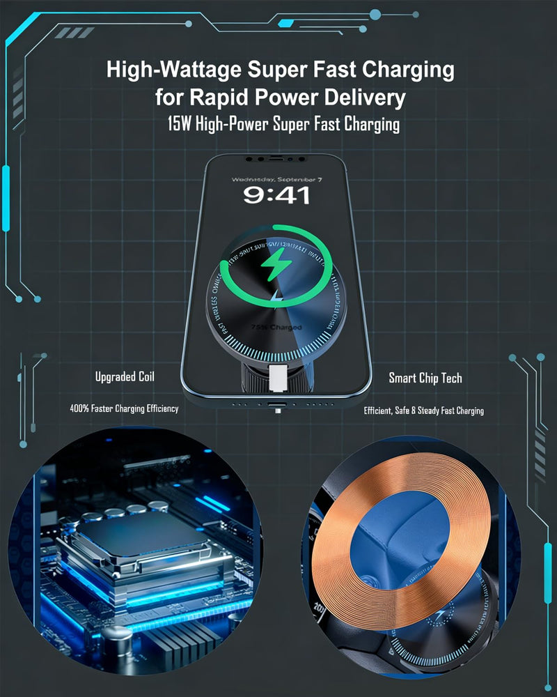 for Tundra Phone Mount 2014-2021 Magnetic Fast Wireless Charging | Custom Fit for Tundra, Strong Magnetism, Universal Compatibility, 360° Rotation, No Drill, No View Blockage, Secure Hold