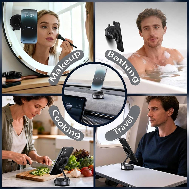 2026 Magnetic Car Phone Holder with 100W Fast Charging Cable, 2-in-1 Dashboard Mount for iPhone & Android, 360⁰ Adjustable Magnetic Car Phone Holder