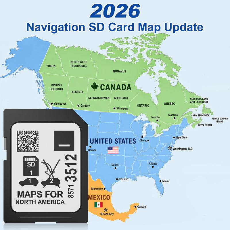 2026 Navigation SD Card for USA/Canada/Mexico, Latest GM Navigation Map Compatible with Buick Cadillac Chevrolet GMC 2019-2024, GPS SD Card Part 8571 3512 ﻿