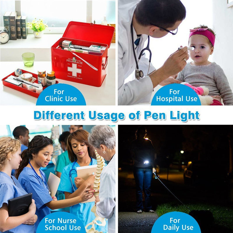 LEAGY Pen Lights for Nurses USB Rechargeable Nursing Penlight Flashlights 2 Pack White Light for Medical Students Doctors Stainless Steel Body Pack of 2 White Light