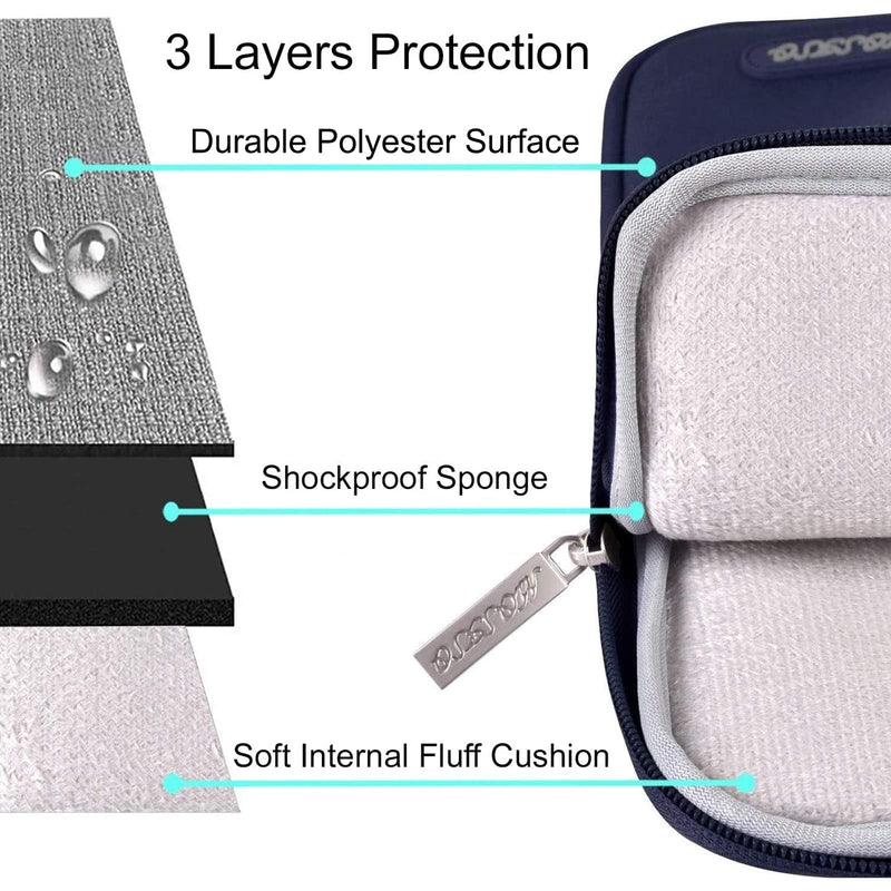 [AUSTRALIA] - MOSISO Laptop Sleeve Bag Compatible with MacBook Air/Pro, 13-13.3 inch Notebook, Compatible with MacBook Pro 14 inch M3 M2 M1 Chip Pro Max 2024-2021, Polyester Vertical Case with Pocket, Navy Blue 13.3 inch 