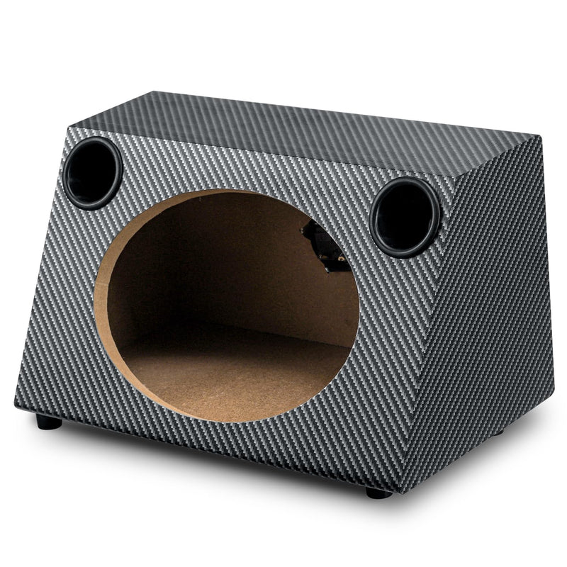 6" X 9" Speaker Enclosure, Trapezoidal Car Speaker Empty Enclosure for Home | w/Sound-Absorbing Cotton & Speaker Spikes Pad Mat, PVC Veneer Speaker Box Enclosure, Vehicle Sub Sound Supplies 6 x 9 Inch