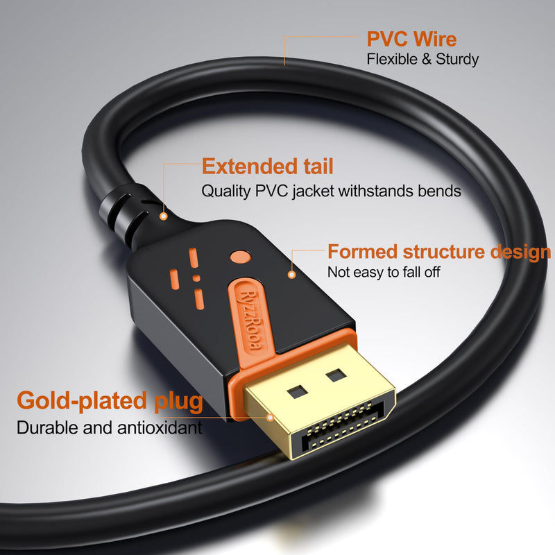 4K DisplayPort to HDMI Cable, 3FT, 10-Pack, Gold-Plated | 4K UHD Video & Audio. Gold-plated Connectors. Uni-directional DP to HDMI. Works with PC, Monitor, HDTV, Projector. Orange