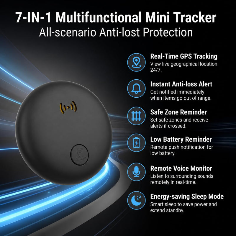GPS Tracker for Vehicles, 2 Pack Magnetic Hidden GPS Tracker (iOS Only) | for Vehicles No Subscription Life Car Tracker Device Hidden Magnetic Waterproof for iOS Locate - Black
