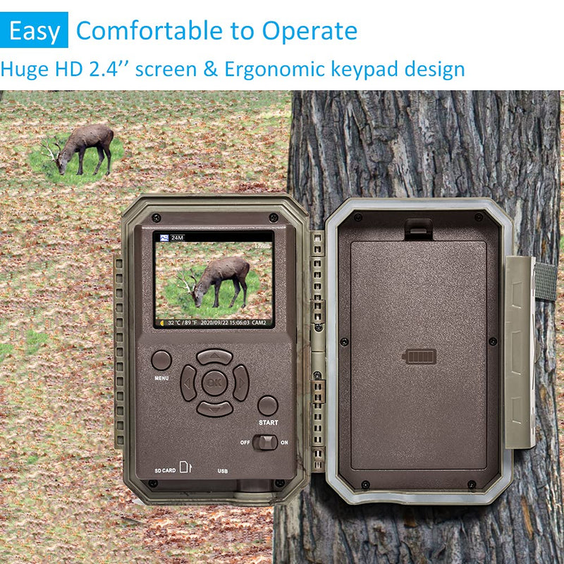 GardePro E5 Trail Camera, 48MP 1296p, Game Camera with Ultra Fast 0.1s Motion Activated, 100ft Night Vision, 90ft Detection Distance for Outdoor Wildlife Scouting, Hunting, Camo E5 Camo