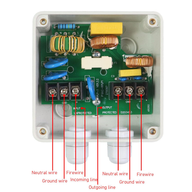 [AUSTRALIA] - VOBOR EMI Mains Filter, Single-Phase 230V 10A IP65 Waterproof, Power EMI Filter for Anti-Interference 