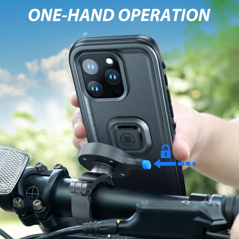 SPORTLINK Bike Phone Holder for iPhone 15 Pro Max - Motorcycle Phone Mount [Aluminium][360° Rotatable][1s Quick Release][IP68 Waterproof] Bicycle Motorbike Handlebar Cell Phone Holder