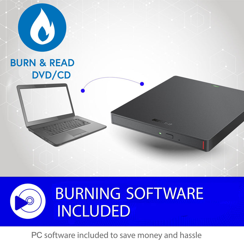 BUFFALO MediaStation 8X Portable DVD Writer with M-DISC Support USB 3.2