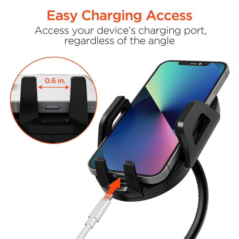 HyperGear Cup Holder Flex Universal Phone Mount, Car Phone Holder with Adjustable Gooseneck & 360° Rotation, Universal Compatibility for iPhone & Android