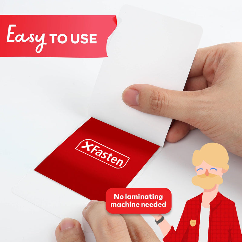 XFasten Self-Sealing Laminating Pouches Business Card Size, 9.5 Mil and Hard Self Laminating Business Cards Pouch (Pack of 25) Pack of 25