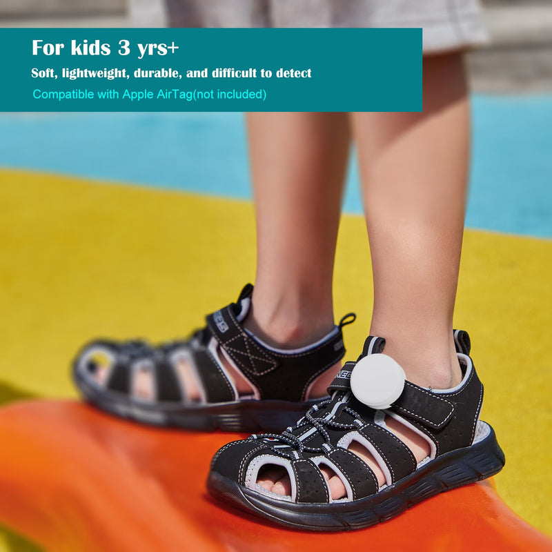 2 Pack AirTag Holder for Kids Shoelaces, Hidden Silicone Air Tag Case Holder for Children Shoes Shoestring (Black, Dark Blue) black+dark blue