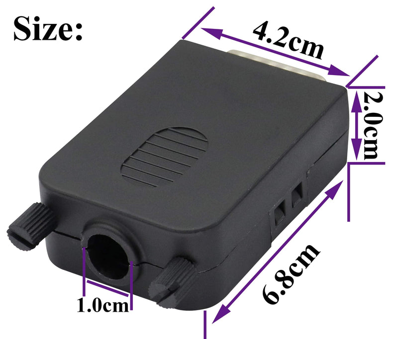 AAOTOKK DB15 Screw Terminal Block Adapter D-SUB 15 Pin 2 Row DB15 Male to 16 Pin/Way Female Serial Terminal Breakout Board Connector Signal Module with case (2Pcak/Male)