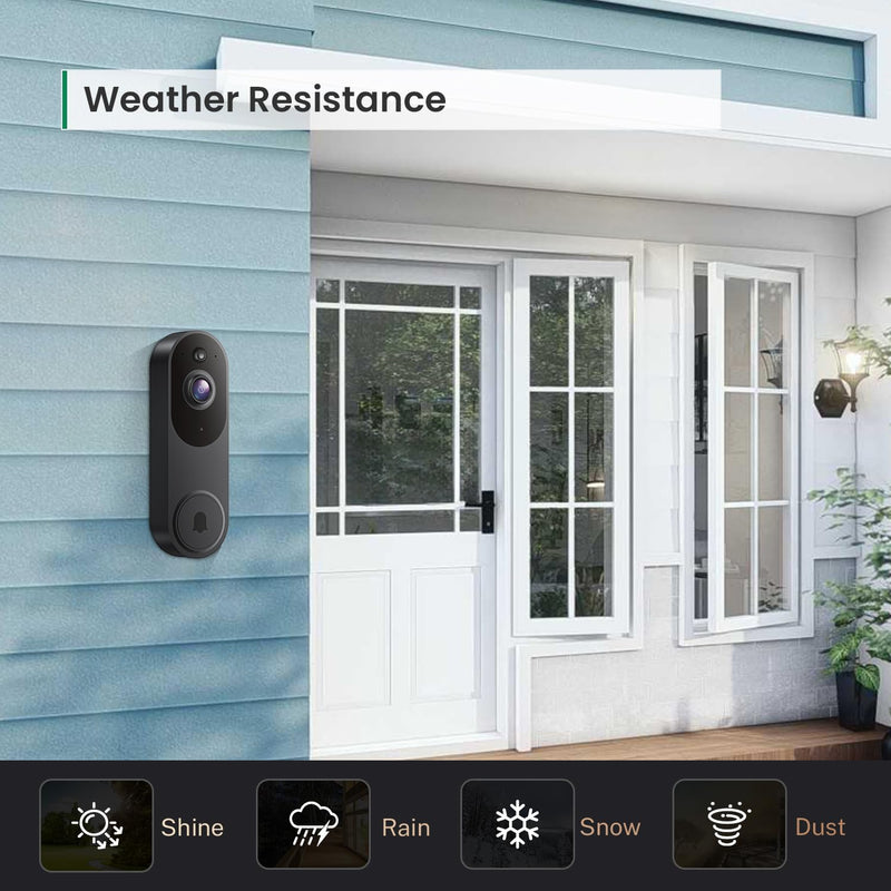 [AUSTRALIA] - Smart Video Doorbell Camera Wireless, AI Human Detection and Instant Alerts, Night Vision, 2-Way Audio, Battery Powered, Cloud Storage, 2.4G WiFi, Live View, Indoor Outdoor Surveillance 