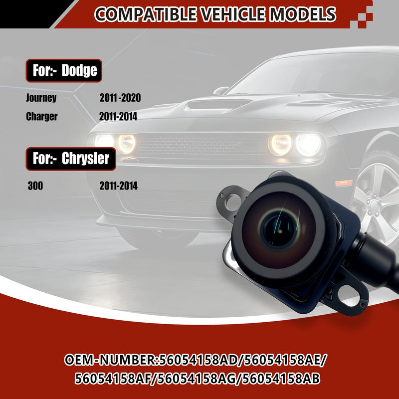 56054158AD Back Up Rear View Parking Assist Camera for Dodge/Chrysler | Wide Angle, Fit for 2011 2012 2013 2014 2015 2016 2017 2018 2019 2020 Dodge Journey Replace OE 4672639AA 56054058AE