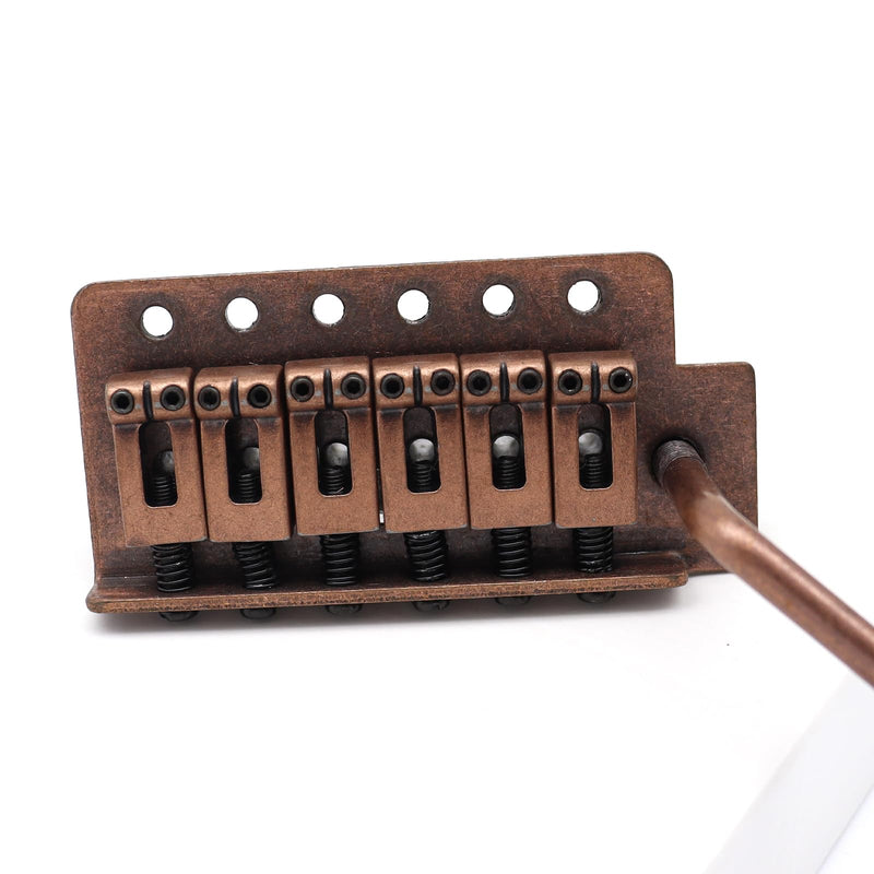 [AUSTRALIA] - 52.5mm ST Guitar Tremolo Bridge Vintage guitar bridge set for Squier/Mexico Fender Strat Stratocaster Electric Guitar Replacement (Red copper) Red copper 
